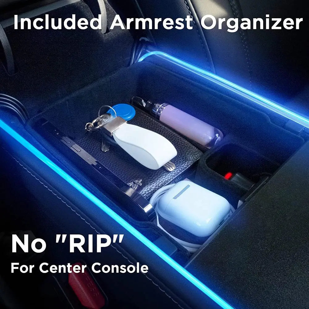 For Tesla Model Y/3 2021-2023 Center Console Dashboard Ambient Lights LED Strips Neon Lighting Center Tesla Accessories