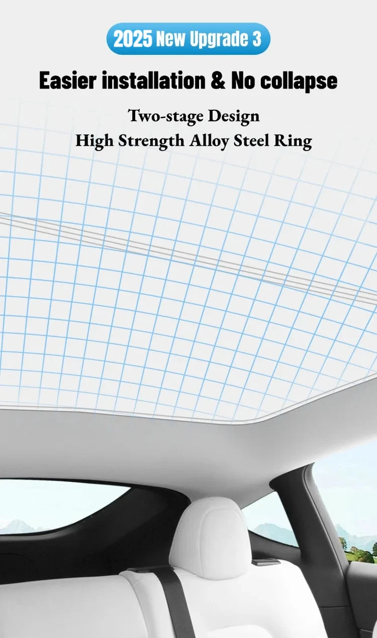 Sunroof Sunshades for Tesla Model 3 HIGHLAND 2024 Model Y JUNIPER 2025 Ice Cloth Buckle Sun Pare Glass Skylight Accessories