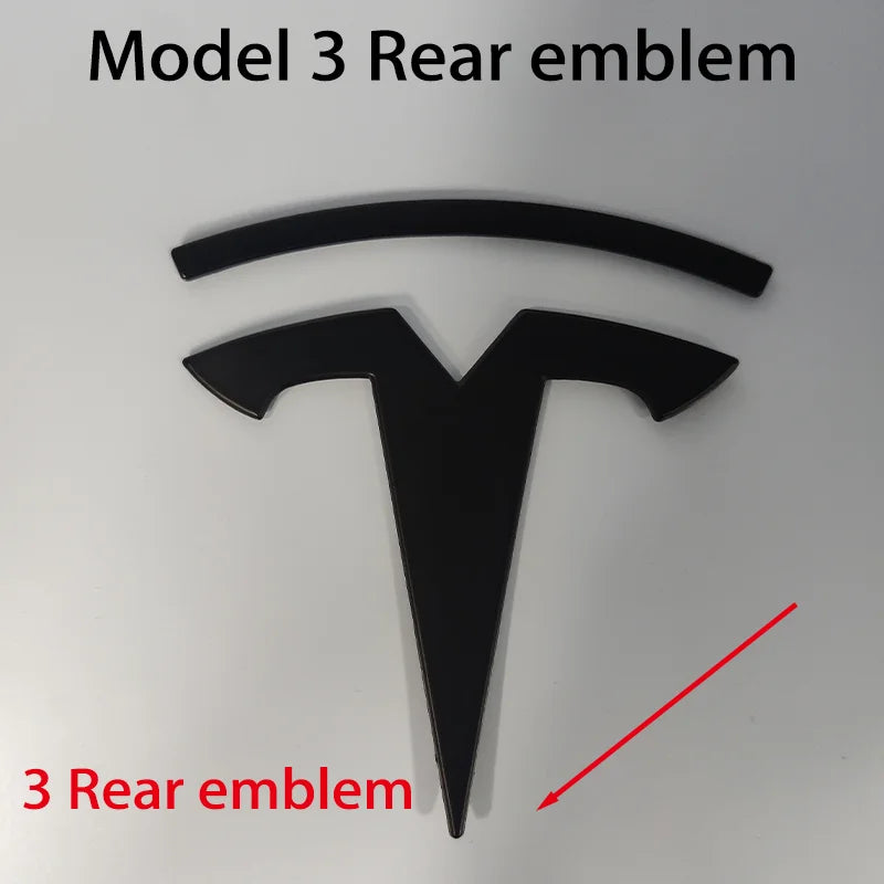 Tesla Car Front Emblem Rear Trunk Emblem Sticke for Model 3 Mode Y metal logo replacement rear and rear logos blackening