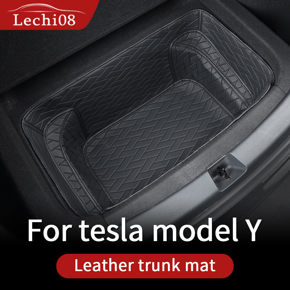 Front  rear Leather trunk For Tesla model Y trunk mat accessories 2020-2023  tesla y accessoires