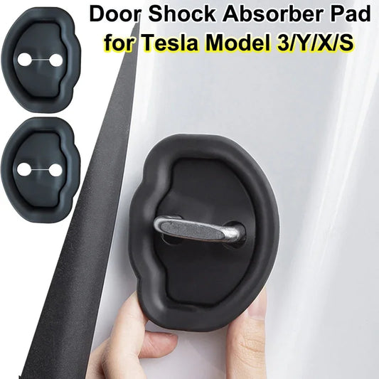 Door Shock Absorber Pad For Tesla Model 3 Y X S Highland 2024 2023 Flexible Lock Protector Silicone Auto Door Lock Latches Cover