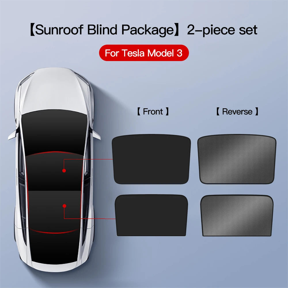 YZ For Tesla Model 3 Y Highland 2021-2024 sun visor for car Upgrade Ice Cloth Buckle Sun Shades Glass Roof Skylight Vehicle