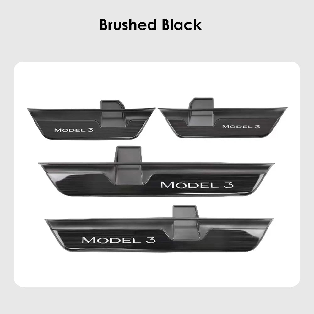 New Welcome Door Sill Protector for Model 3 Highland 4pcs Wireless LED Magnetic Illuminated Pedal Kits For Tesla Car Accessories