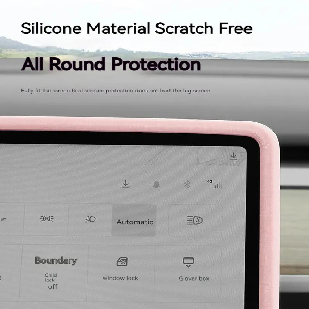 Silicone Screen Protective Frame For Tesla Model 3 Y Edge Cover Central Control Navigation Screen Protector Trim Car Accessories