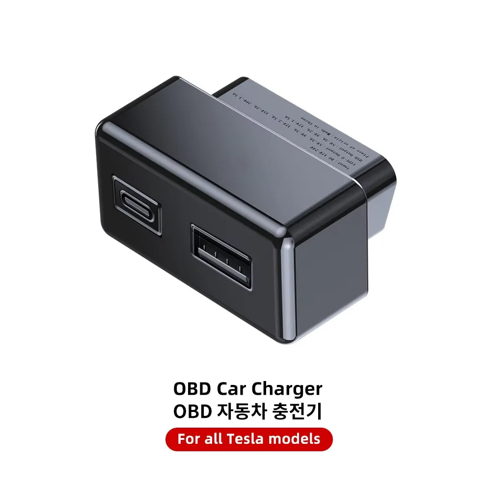 YZ For Tesla Model 3 Y Highland Juniper  Model X S OBD Adapter Charging For Tesla Car obd2 Splitter Charger Adapters Accessories