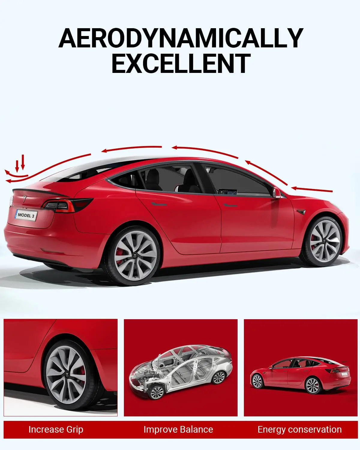 For Tesla Model 3 Performance Spoiler Original Trunk Wing ABS Black Carbon Fiber Tesla Model 3 2017-2023 Accessories