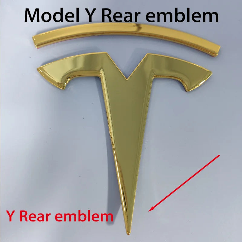 Tesla Car Front Emblem Rear Trunk Emblem Sticke for Model 3 Mode Y metal logo replacement rear and rear logos blackening