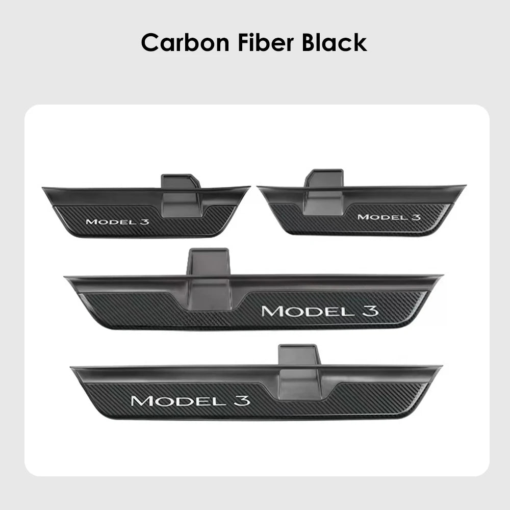 New Welcome Door Sill Protector for Model 3 Highland 4pcs Wireless LED Magnetic Illuminated Pedal Kits For Tesla Car Accessories
