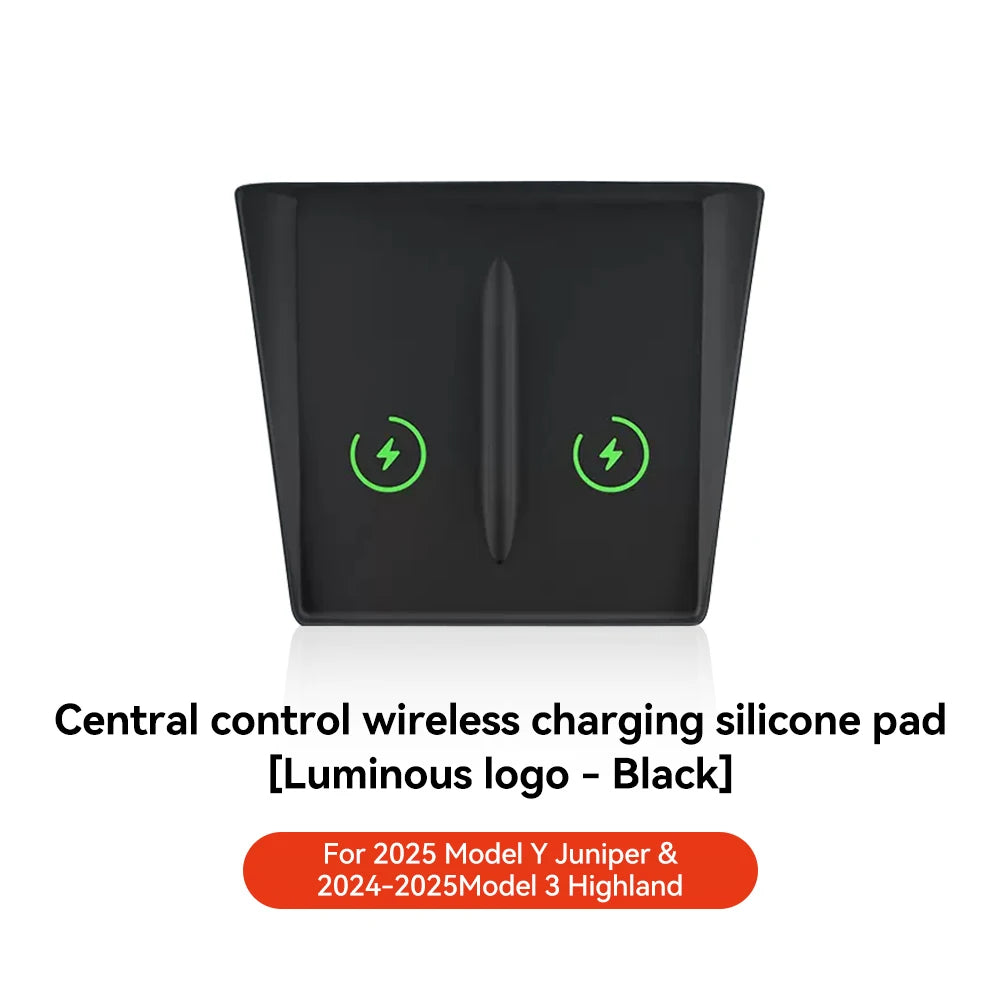 YZ For Tesla Model 3 Y Highland Juniper 2021-2025 Silicone Anti-skid Pad For Tesla Car Phone Wireless Charging Pad Accessories