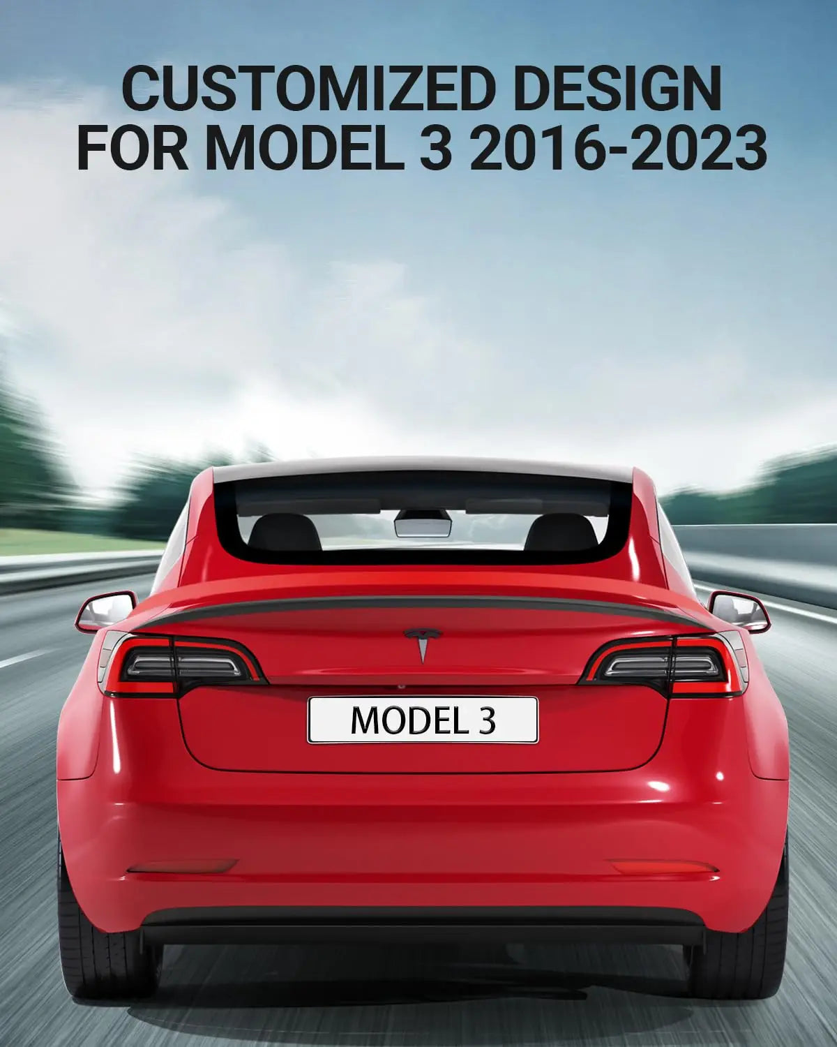 For Tesla Model 3 Performance Spoiler Original Trunk Wing ABS Black Carbon Fiber Tesla Model 3 2017-2023 Accessories