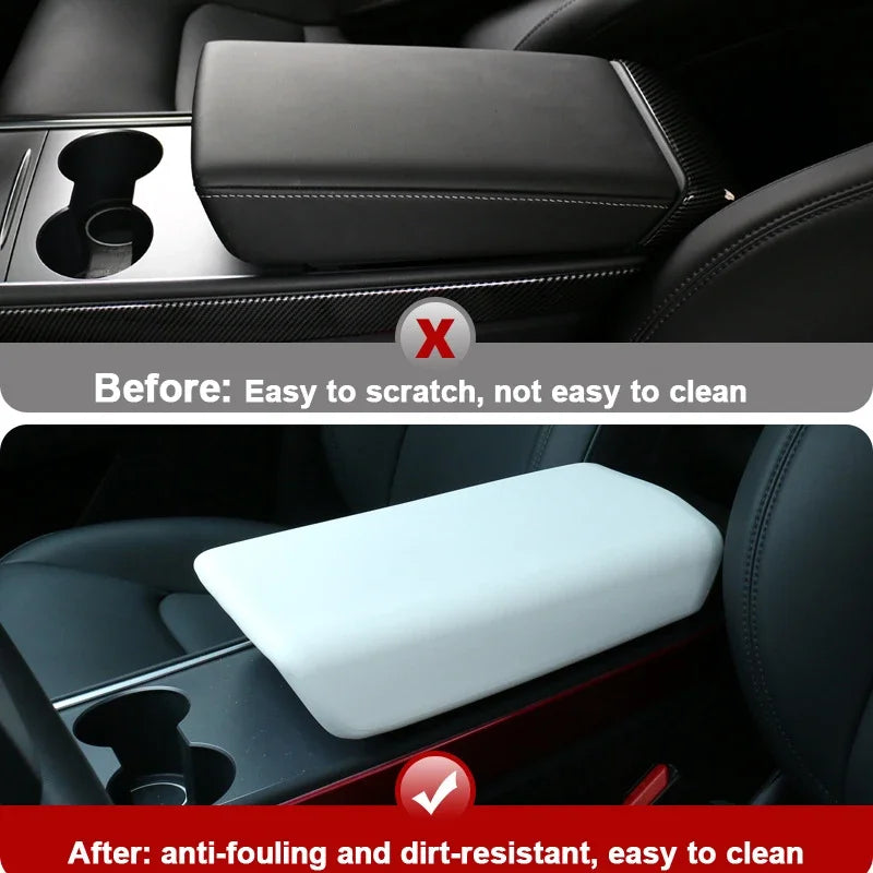 For Tesla Model 3 Y 2023 2024 Juniper 2025 Accessories Armrest Protector Box Cover TPE Center Console Panel Pad Model3 Highland