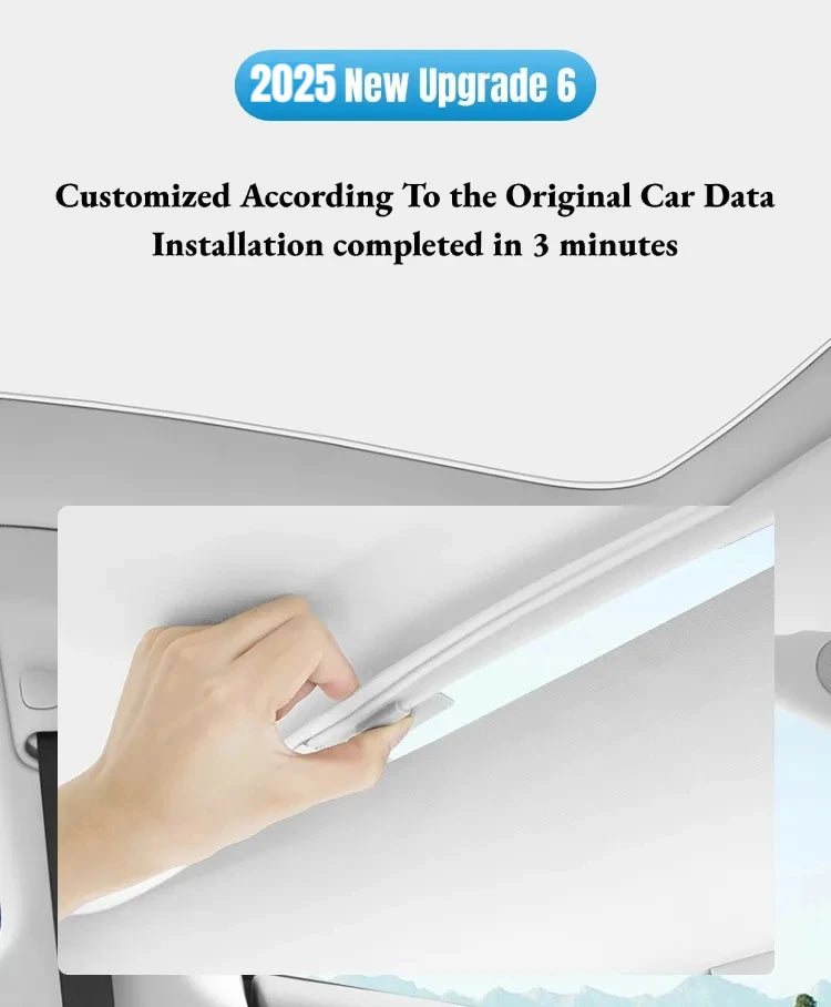 Sunroof Sunshades for Tesla Model 3 HIGHLAND 2024 Model Y JUNIPER 2025 Ice Cloth Buckle Sun Pare Glass Skylight Accessories