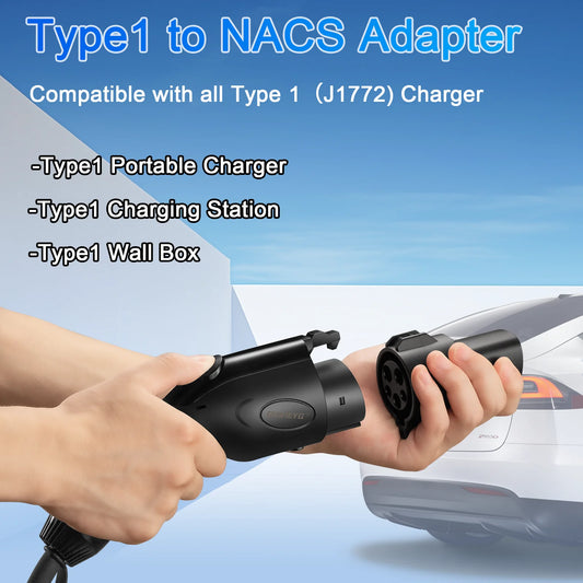GUWIEYG Type1 for Tesla Adapter J1772 to Tesla Adapter Fit for Tesla Model S/X/3/Y EV Charger Adapter for Tesla