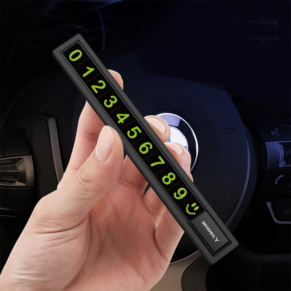 Temporary Car Parking Card Telephone Number Card Hidden Parking Plate Auto Accessories For Tesla Model 3 X S Y P100D SpaceX