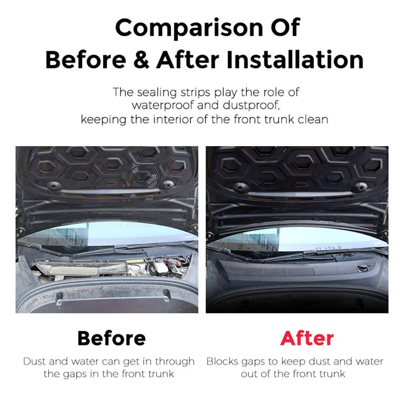 Front Waterproof Chassis Cover Water Strip For 18-24 Tesla Model 3 Y Air inlet protective cover modification accessories