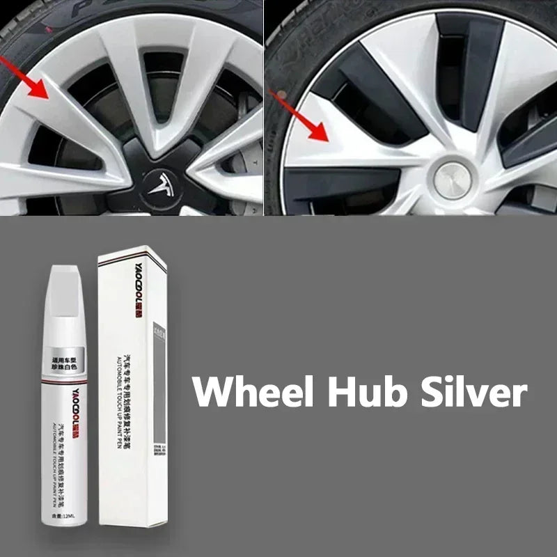 For Tesla Model 3 Y X S Car Paint repair pen Car touch up pen Black white Tesla wheel paint repair agent Paint repair set