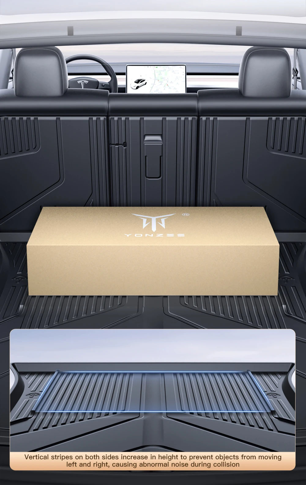 YZ For Tesla Model Y Model 3 All-Weather Waterproof TPE Seat Cover Foot Pad Trunk Mats 2021-2023 Tesla  Car Accessories