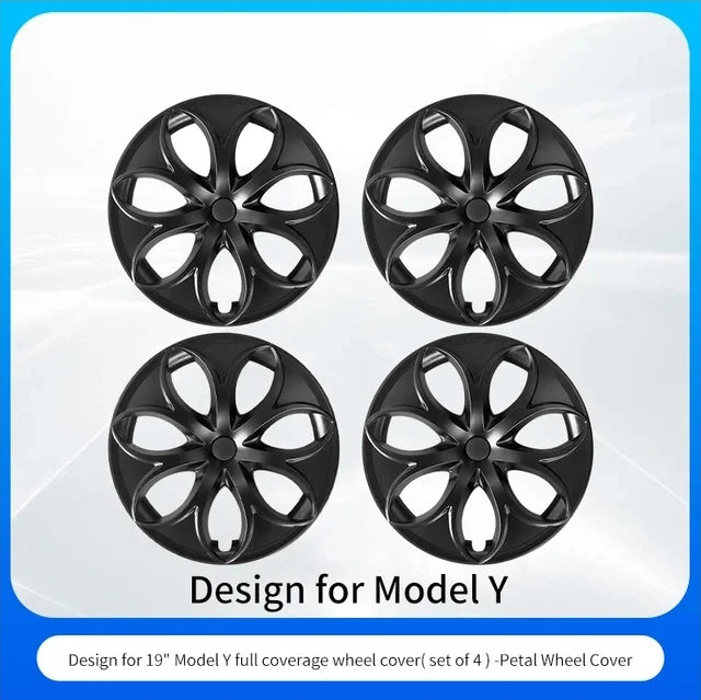 4PCS Design for TESLA Model Y 2020-2024 Vehicle Full Coverage Storm Wheel Cover Cap 19 Inches Wheel Hubcap Automobile Accessorie