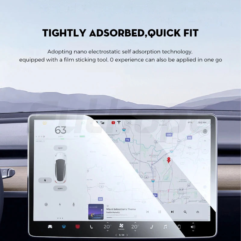 Futhope Tempered Glass Screen Protector For Tesla Highland juniper HD Center Control Film Protection