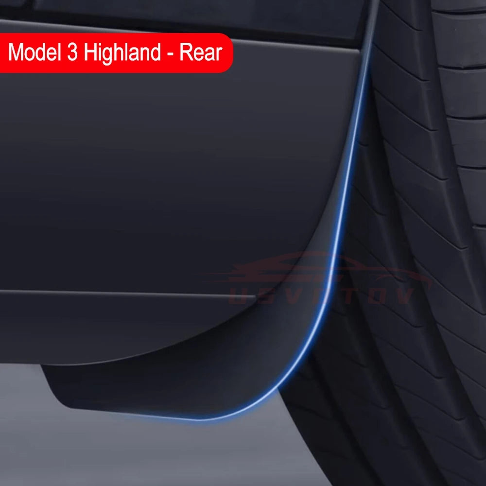 Soft Mud Flaps For Tesla Model 3 Y Juniper 2025 2024 Accessories TPE Mudguards Fender Anti-Snow Anti-Sand Guard Protector Cover