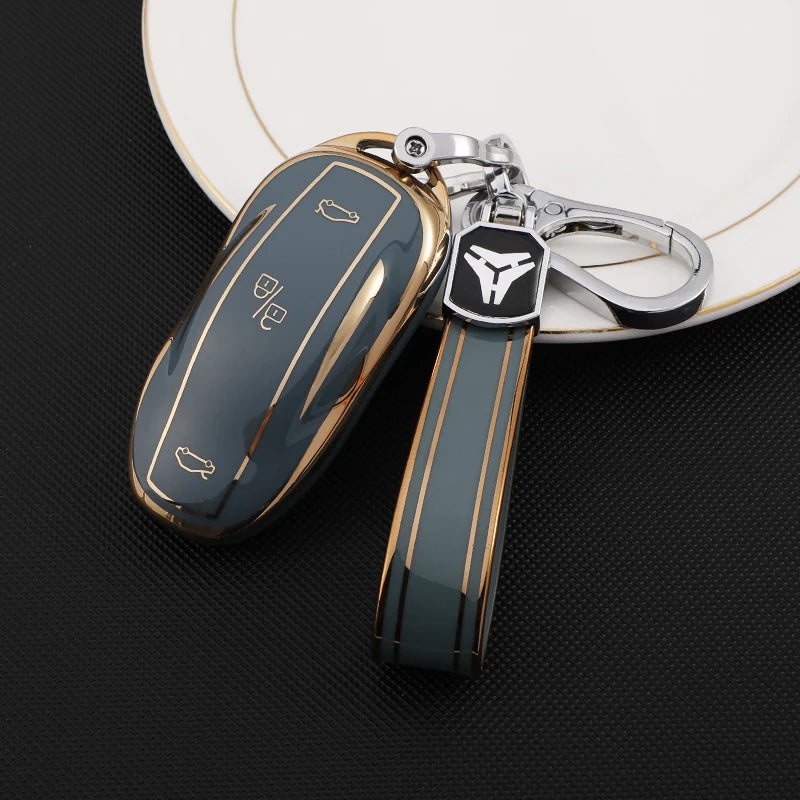 Soft TPU Car Smart Key Case Cover For Tesla Model 3 S X Y Auto Remote Shell Fob Holder Protector Keychain Accessories