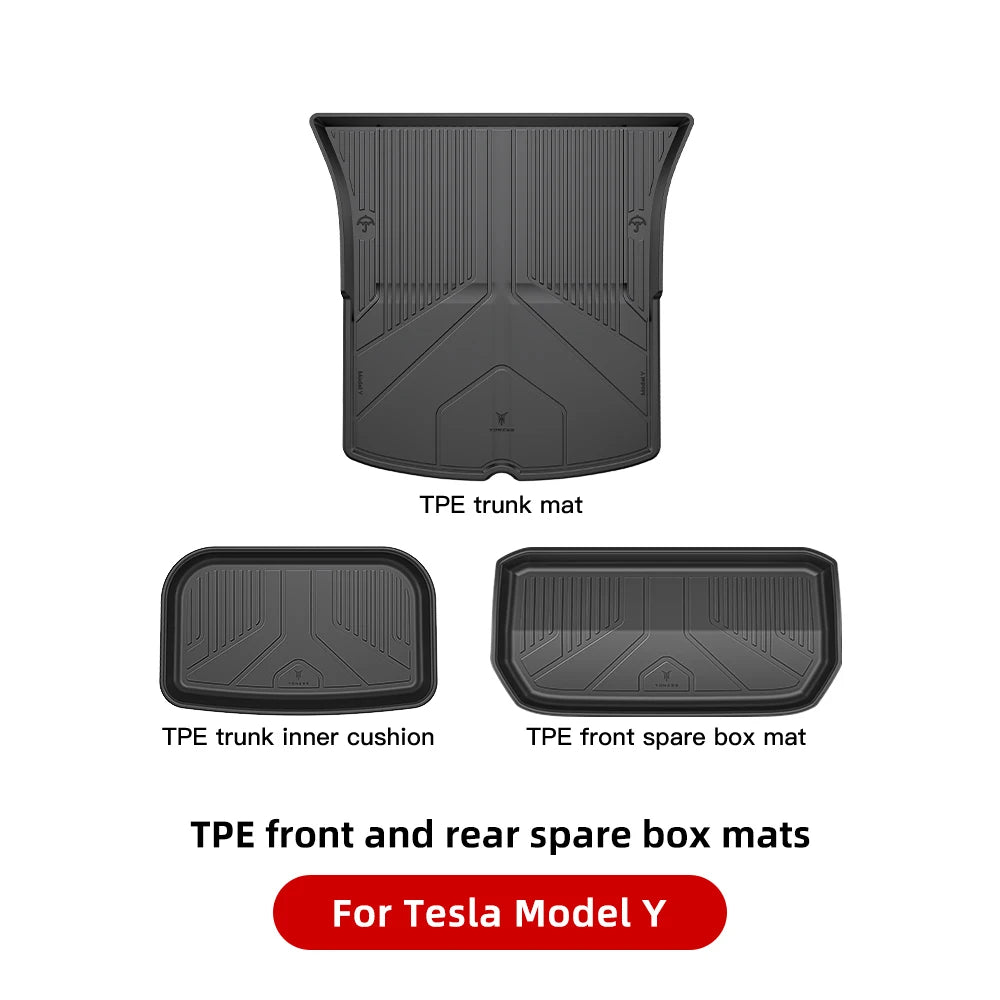 YZ For Tesla Model Y Model 3 All-Weather Waterproof TPE Seat Cover Foot Pad Trunk Mats 2021-2023 Tesla  Car Accessories