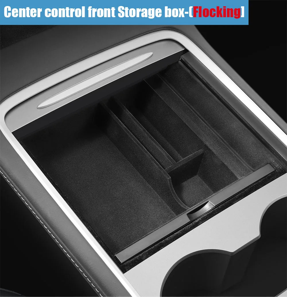 For Tesla Model 3 Highland 2025 Model Y 2021-2025 Center Armrest Hidden Storage Box Cup Holder Console Organizer Box Accessories