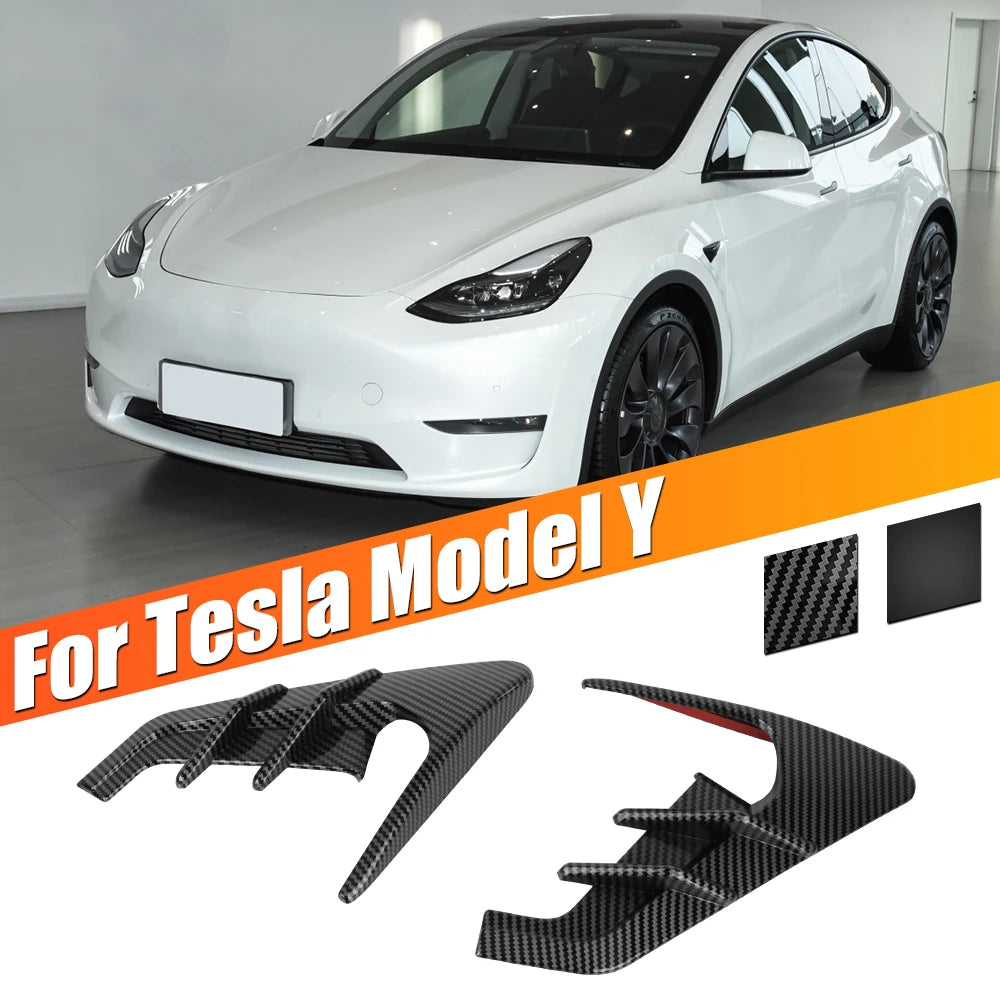 Car Side Camera Flanks Covers Spoiler Decorative Protector Guards Dustproof Carbon Fiber DIY Kit Accessories For Tesla Model 3 Y