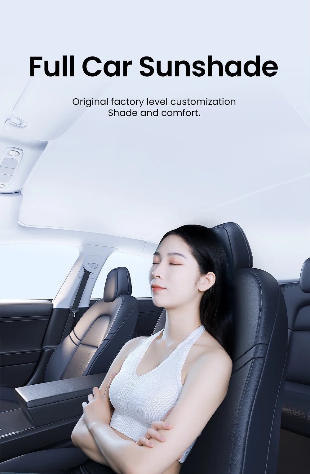 YZ For Tesla Model 3 Y Highland 2021-2024 sun visor for car Upgrade Ice Cloth Buckle Sun Shades Glass Roof Skylight Vehicle