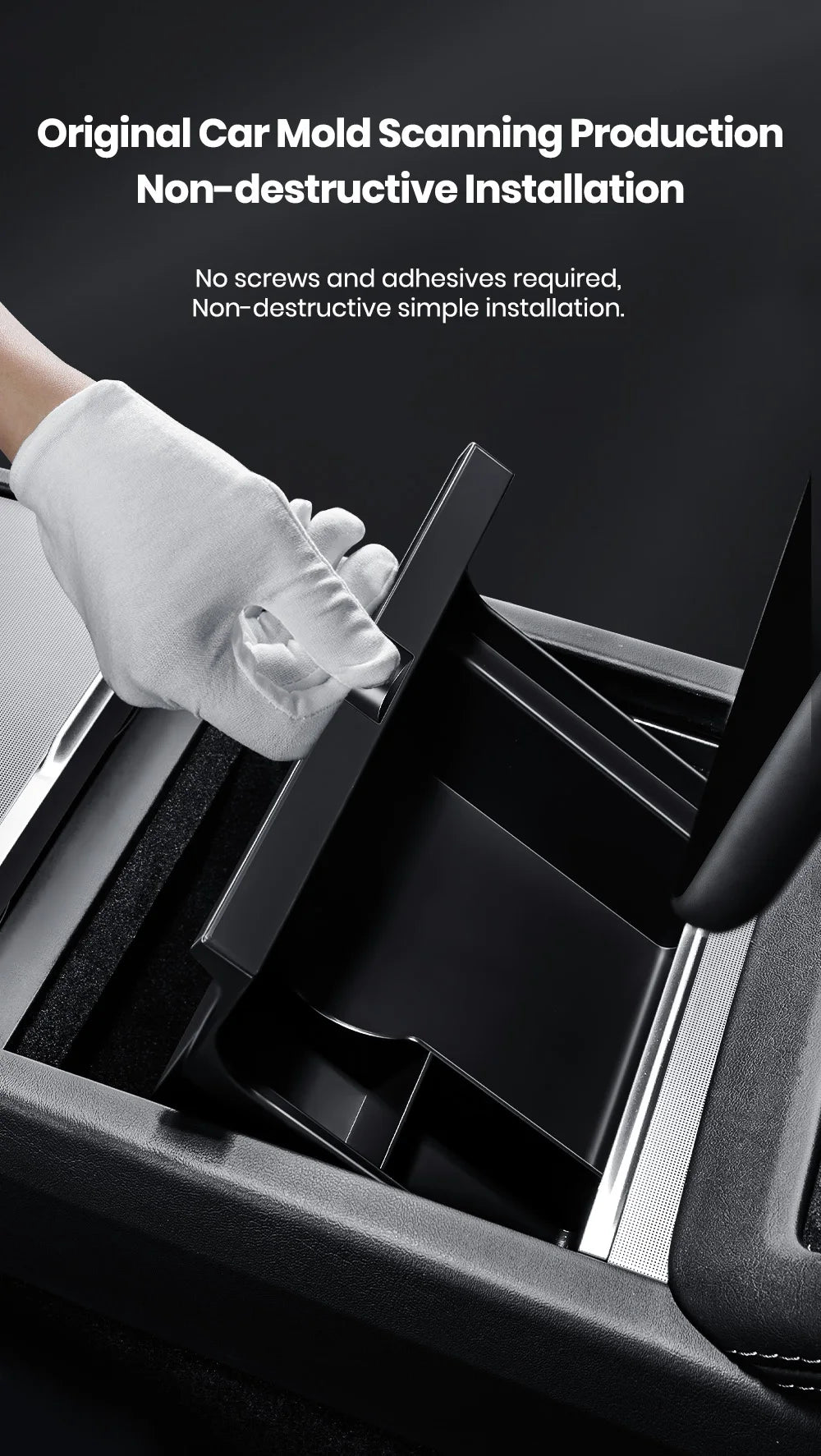 For Tesla Model 3 Highland 2025 Model Y 2021-2025 Center Armrest Hidden Storage Box Cup Holder Console Organizer Box Accessories