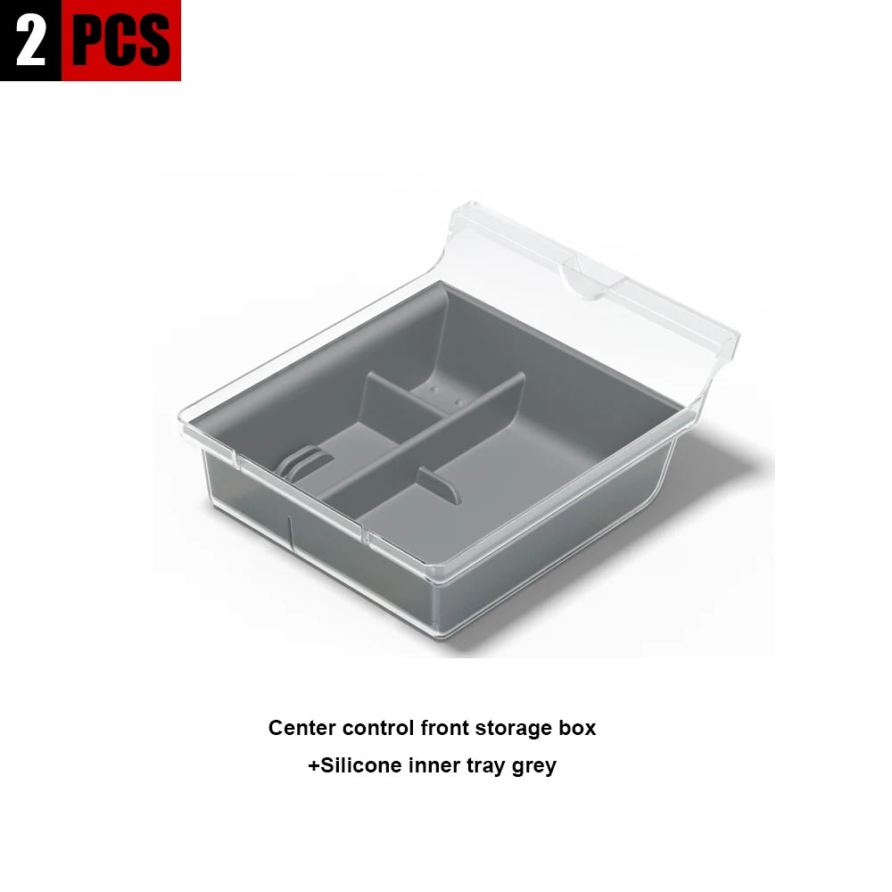 For Tesla Model 3 Highland 2025 Model Y 2021-2025 Center Armrest Hidden Storage Box Cup Holder Console Organizer Box Accessories