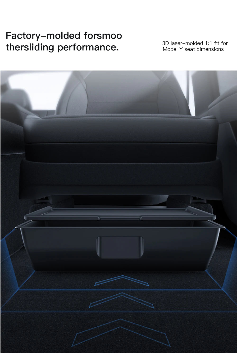 YZ For Tesla Model Y Juniper 2025 Underseat Storage Box Seats Drawer TPE Hidden Storage Tray Push Pull Car Organizer Accessories