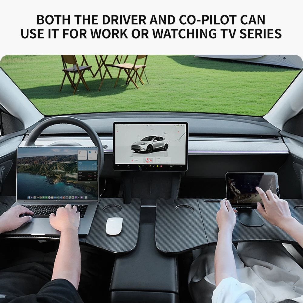 YZ Table Desk For Tesla Model 3 Y Highland Juniper 2021-2025 Car Steering Wheel Laptop Tray Food Desk Portable Office Table