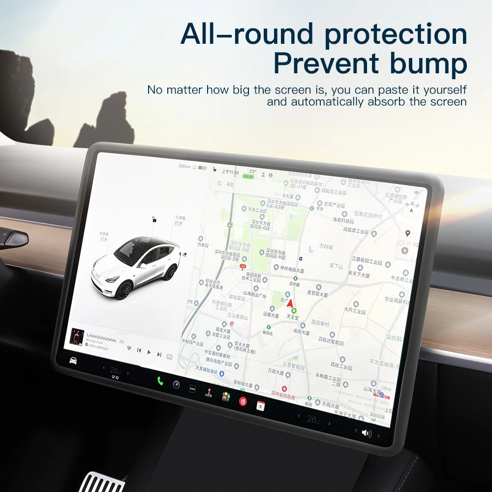 YZ For Tesla Model 3 Y Highland Juniper 2021-2025 Silicone Protective Trim Cover Central Control Navigation Screen Protector