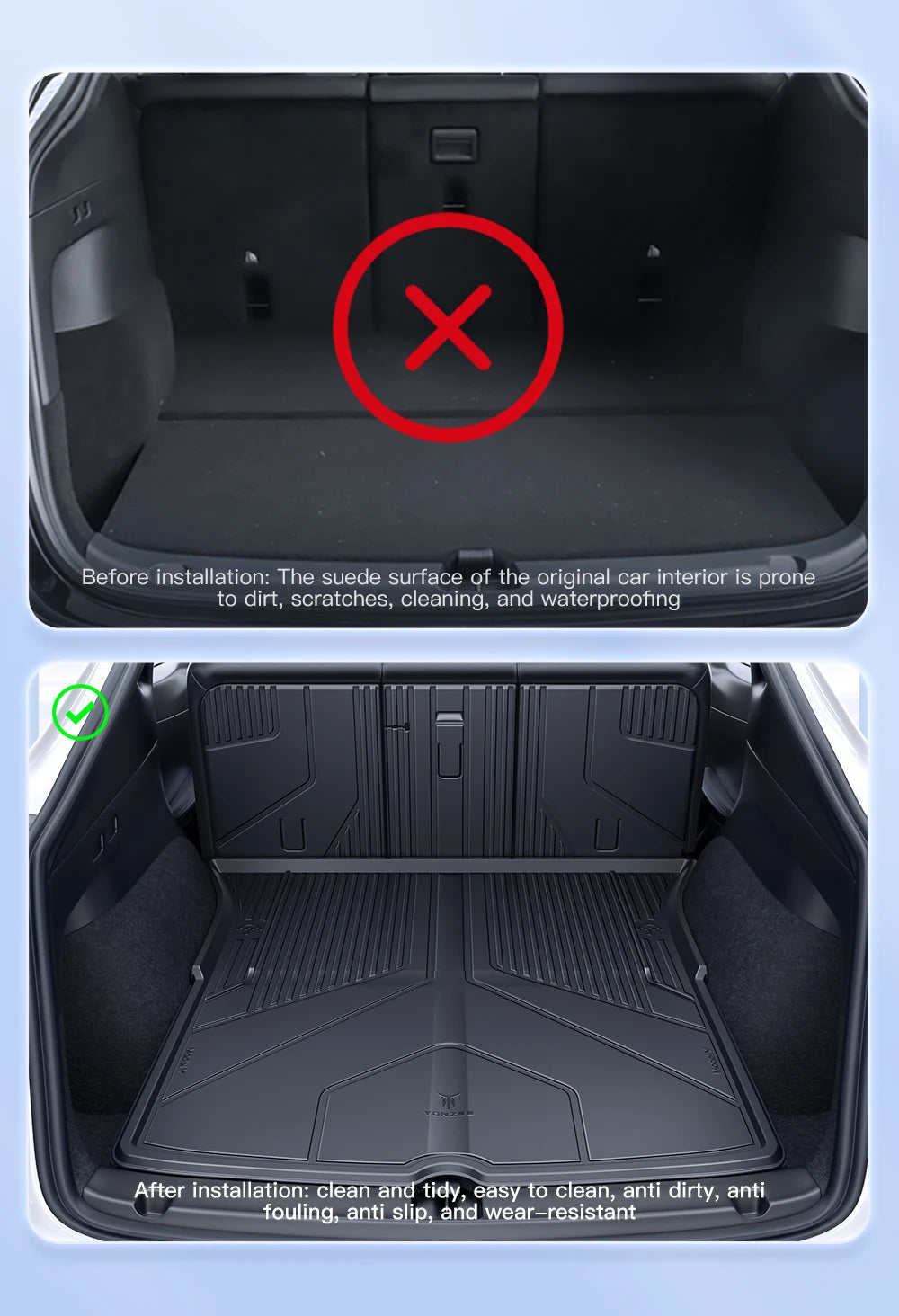 YZ For Tesla Model Y Model 3 All-Weather Waterproof TPE Seat Cover Foot Pad Trunk Mats 2021-2023 Tesla  Car Accessories