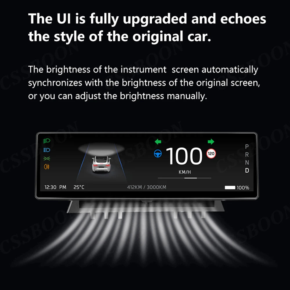 CSSBOON 8.8" Linux System Tesla Car Instrument Cluster Won't Block Airvents Dashboard Touch Display HUD for Tesla Model y/3
