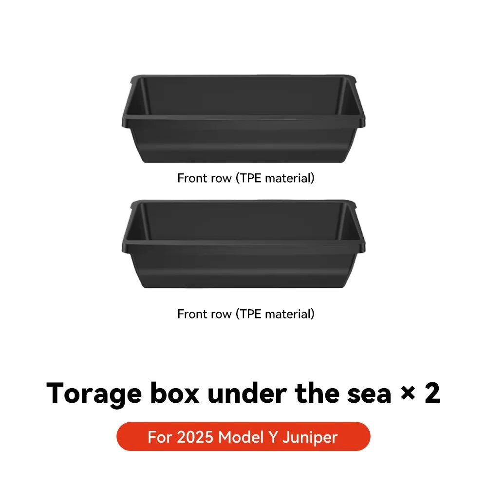 YZ For Tesla Model Y Juniper 2025 Underseat Storage Box Seats Drawer TPE Hidden Storage Tray Push Pull Car Organizer Accessories