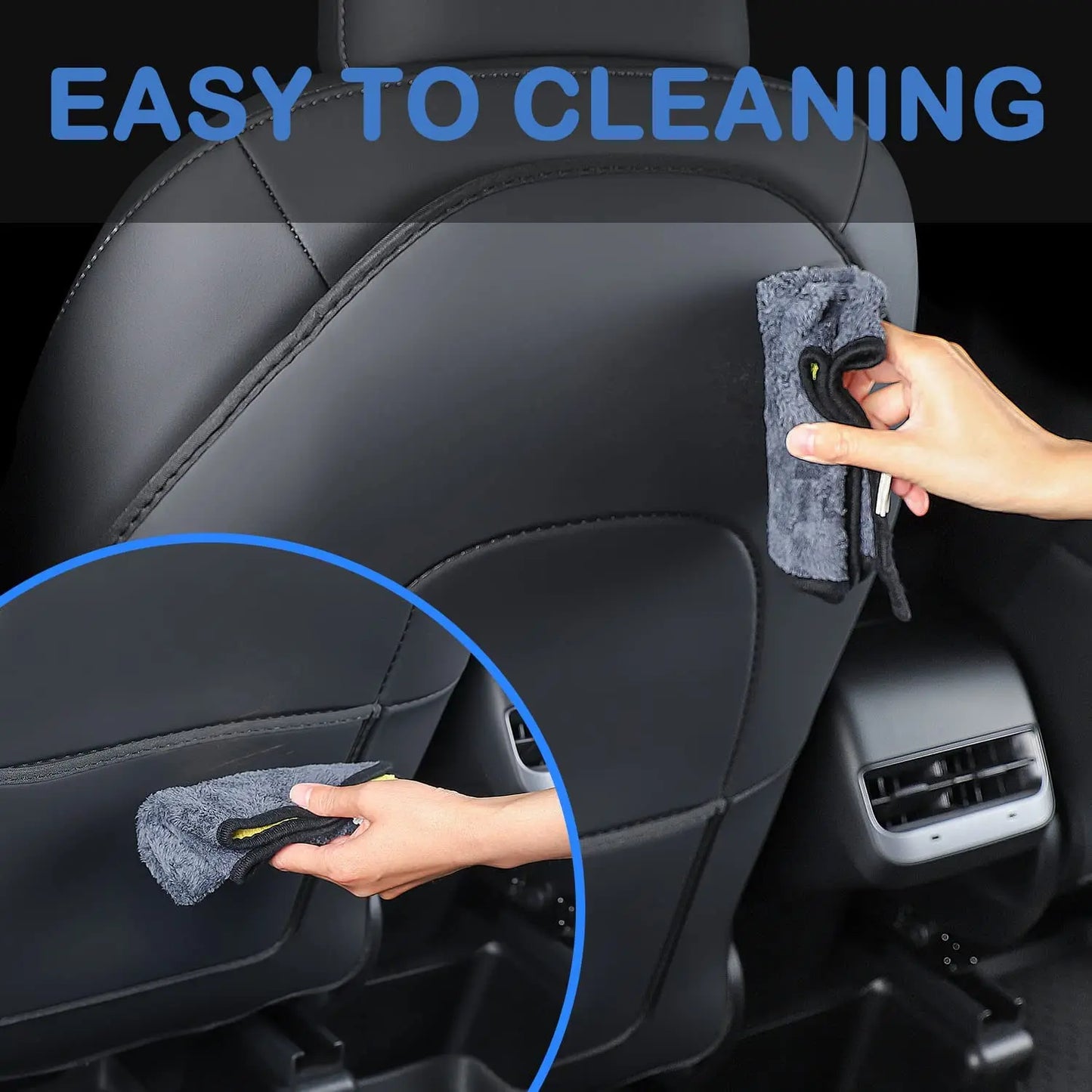 For Tesla Model Y Juniper Model 3 Highland 2017-2025 Back Seat Cover 2PCS Leather Protector Wear-Resistant Kick Seatback Mats