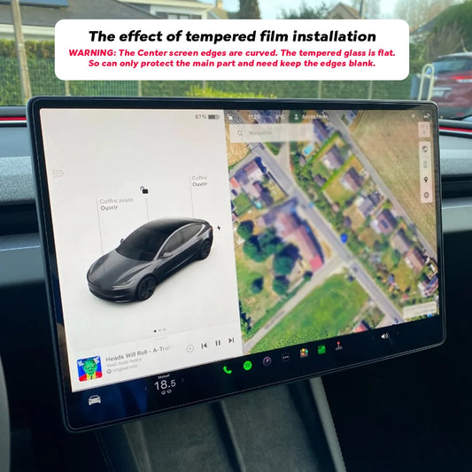 Tempered Glass Film Protector for New Tesla Model Y Juniper 2025 Launch Model 3 Highland 2024 Front and Rear Screen Protective