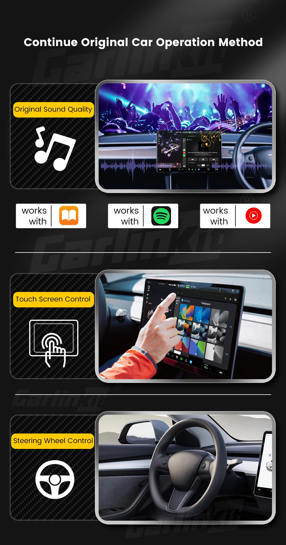 T2C Carlinkit Wireless CarPlay Adapter For Tesla Car Play Wireless Dongle for Model 3 Model Y S X Waze Spotify Android Auto