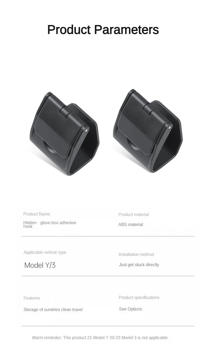 Glove Box Hidden Hook For Tesla Model 3 Highland 2024 Model Y Passenger Purse Bag Hanger Umbrella Holder New Model3 Accessories