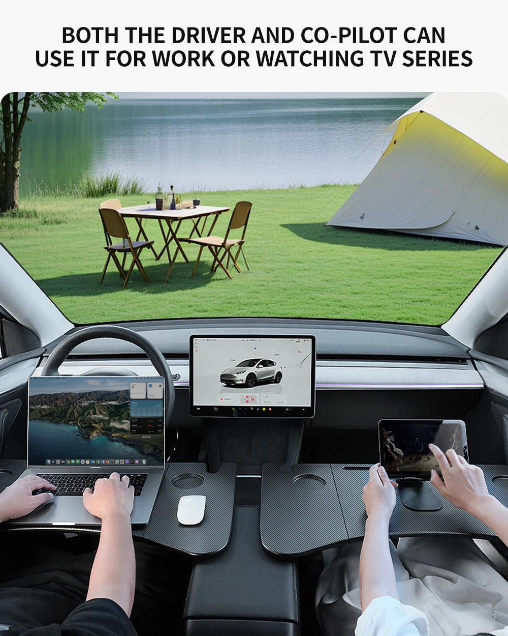 YZ Table Desk For Tesla Model 3 Y Highland Juniper 2021-2025 Car Steering Wheel Laptop Tray Food Desk Portable Office Table