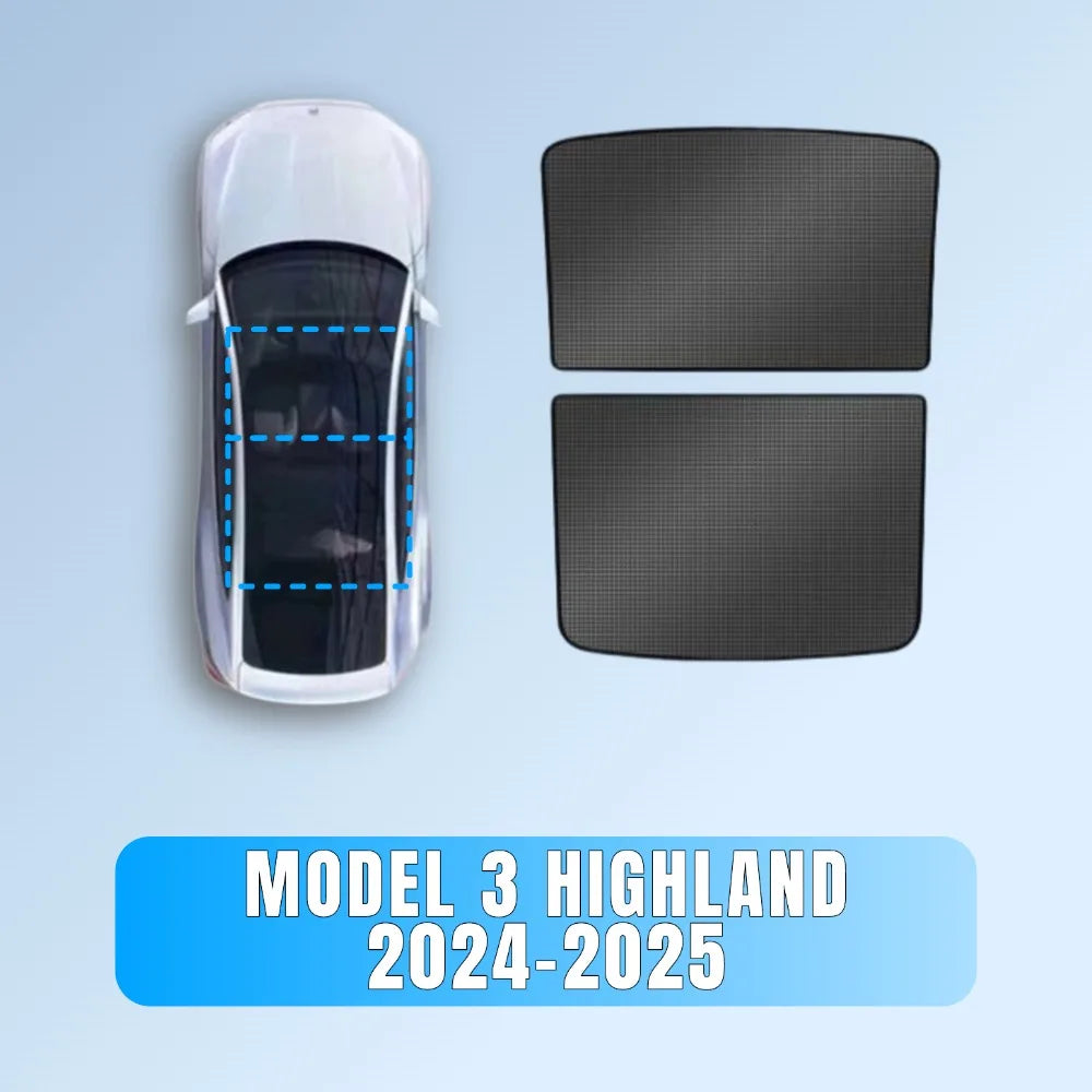 Sunroof Sunshades for Tesla Model 3 HIGHLAND 2024 Model Y JUNIPER 2025 Ice Cloth Buckle Sun Pare Glass Skylight Accessories