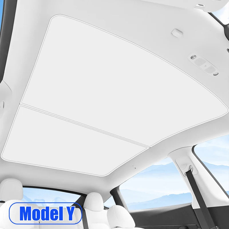For Tesla Model 3 Y 2021-2024 highland Ice Cloth Buckle SunShades Glass Roof Sunshade Front Rear Sunroof Skylight