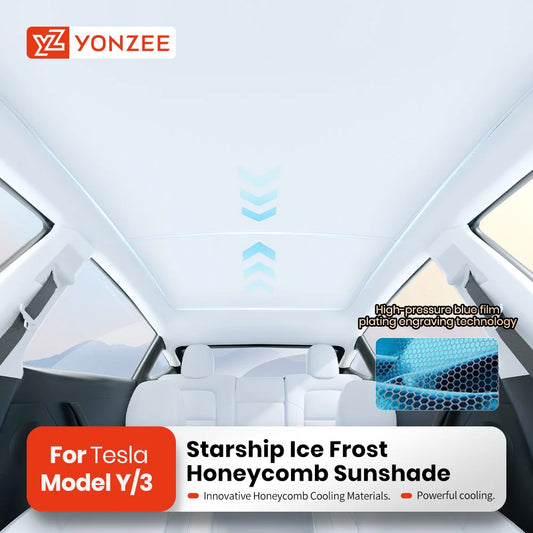 YZ For Tesla Model 3 Y Highland 2021-2024 sun visor for car Upgrade Ice Cloth Buckle Sun Shades Glass Roof Skylight Vehicle
