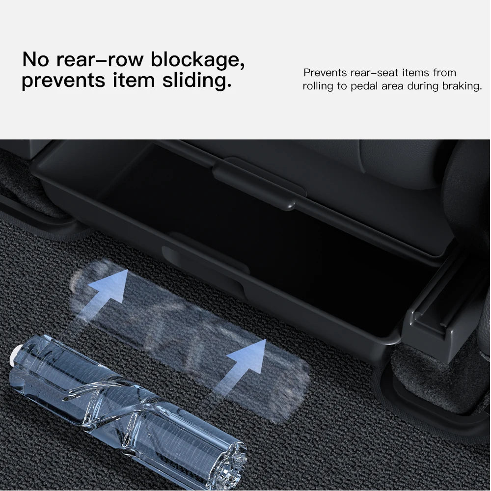 YZ For Tesla Model Y Juniper 2025 Underseat Storage Box Seats Drawer TPE Hidden Storage Tray Push Pull Car Organizer Accessories
