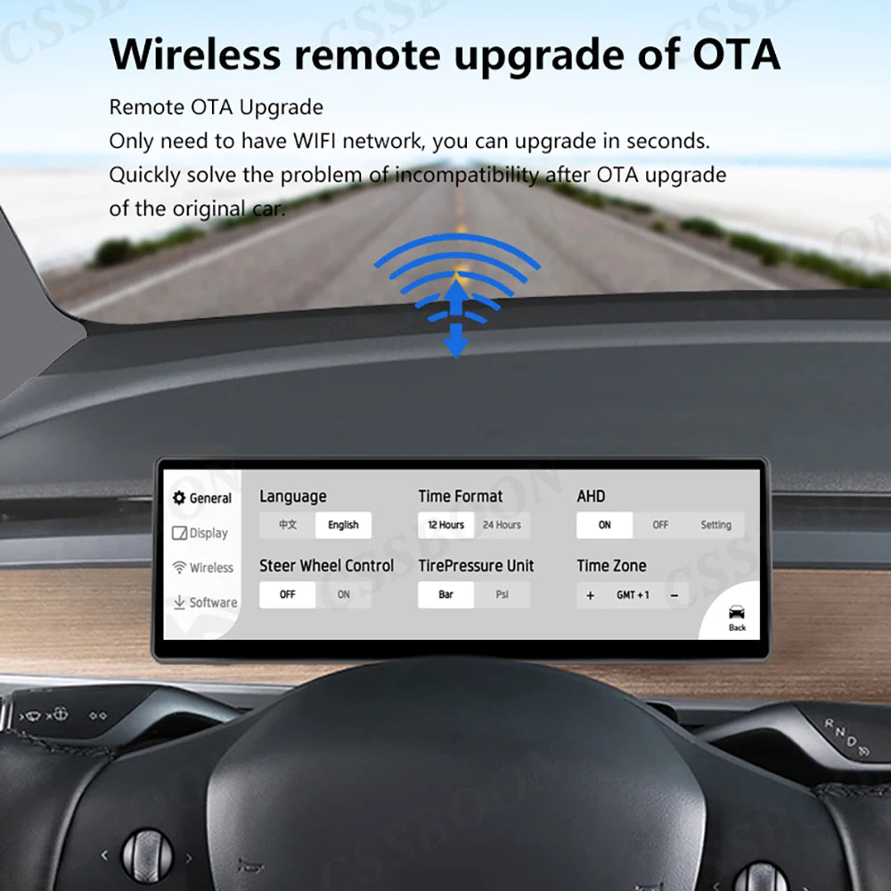 CSSBOON 8.8" Linux System Tesla Car Instrument Cluster Won't Block Airvents Dashboard Touch Display HUD for Tesla Model y/3