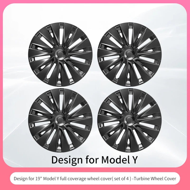 4PCS Design for TESLA Model Y 2020-2024 Vehicle Full Coverage Storm Wheel Cover Cap 19 Inches Wheel Hubcap Automobile Accessorie