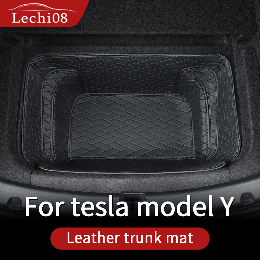 Front  rear Leather trunk For Tesla model Y trunk mat accessories 2020-2023  tesla y accessoires