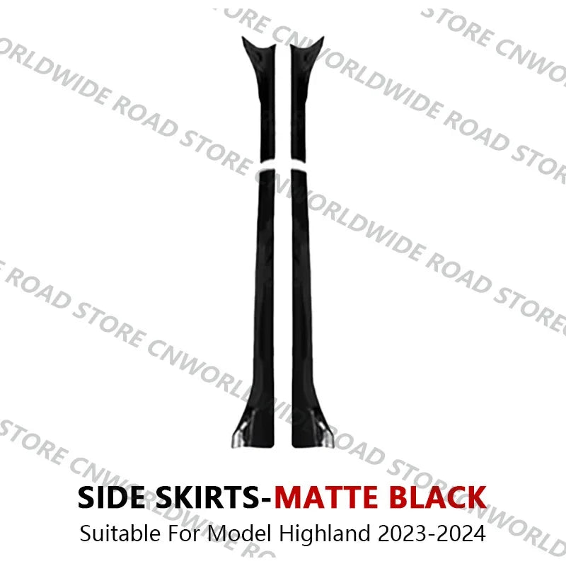 For Tesla Model 3 Y Highland 2017-2024 Side Skirts Body Kits Carbon Fiber Pattern Black ABS Fast Tunning For Tesla Accessories